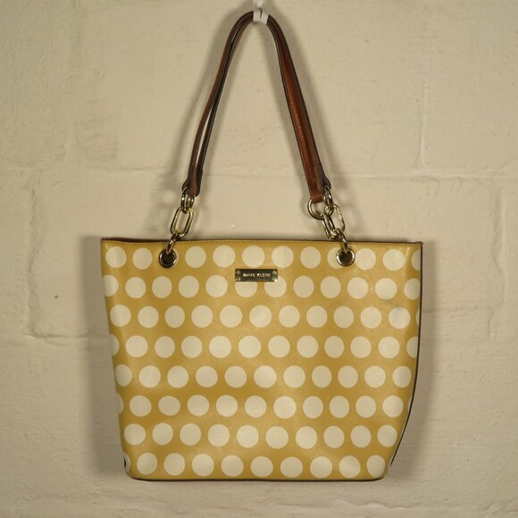 Anne Klein White/Yellow Polka Dot Purse - Picture 1 of 15